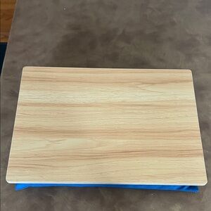 Wooden Laptop Desk with Blue Cushion